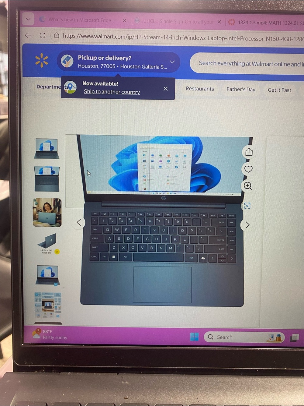 Intel Laptop in Dark Blue with Black Keyboard